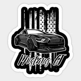 Mustang Gt American Flag Sticker